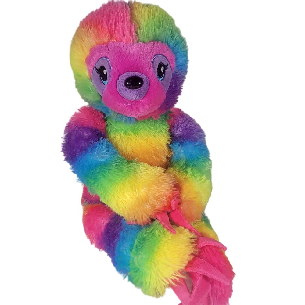 Build-A-Bear 2018 Colorful Sloth 16" Plush Rainbow Stuffed Animal BABW
